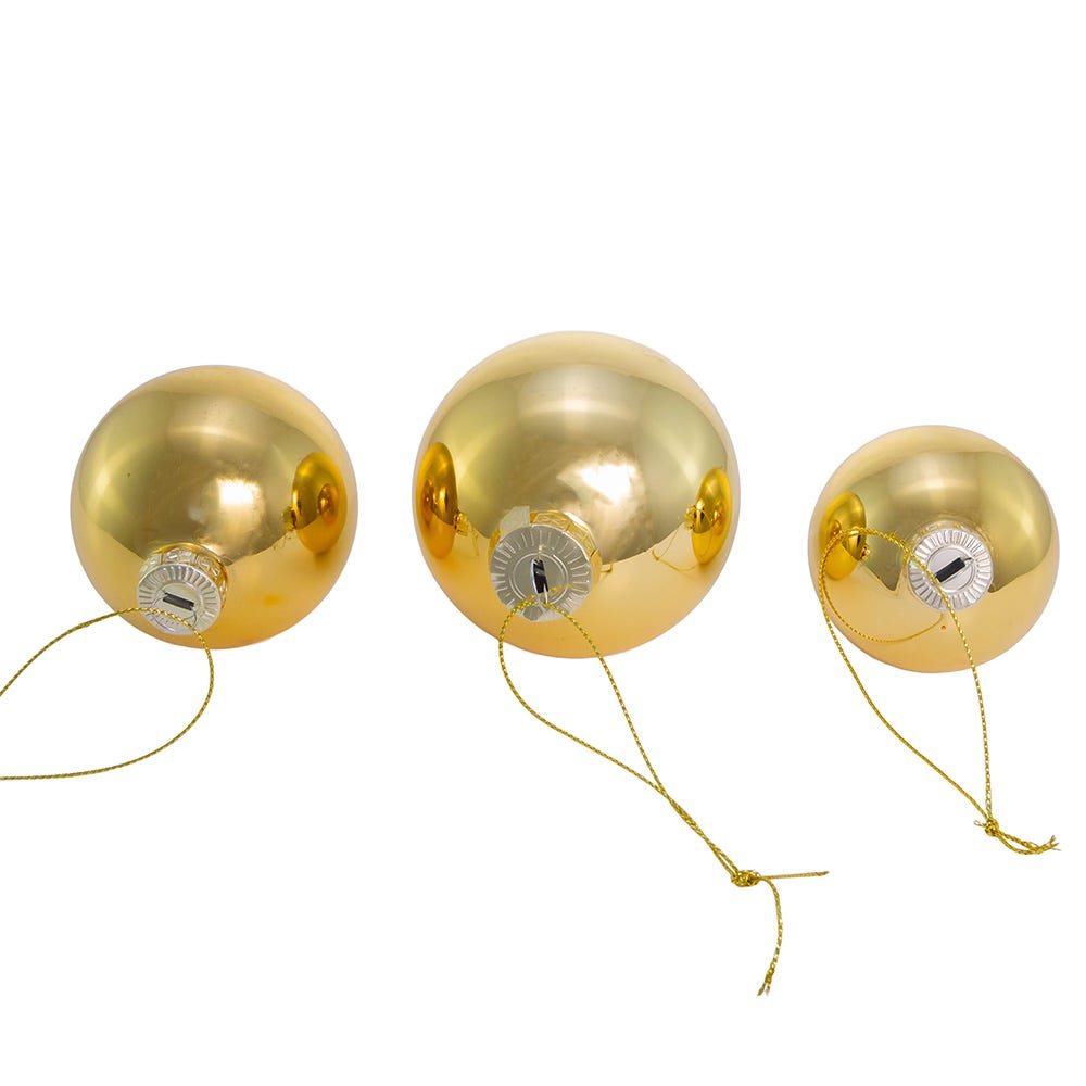 Kurt Adler 60-80MM Shiny Gold Glass Ball Ornaments, 20-Piece Set